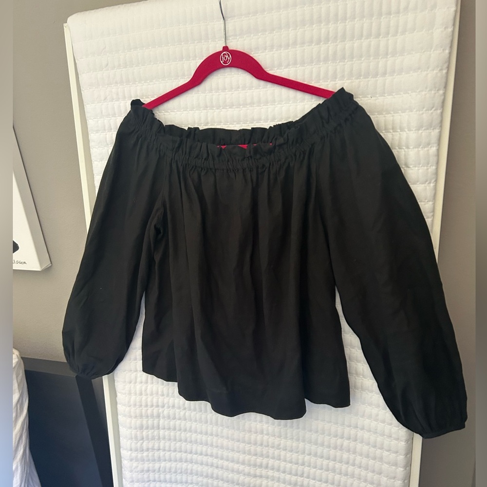 a new day Black Off-Shoulder Cropped Blouse